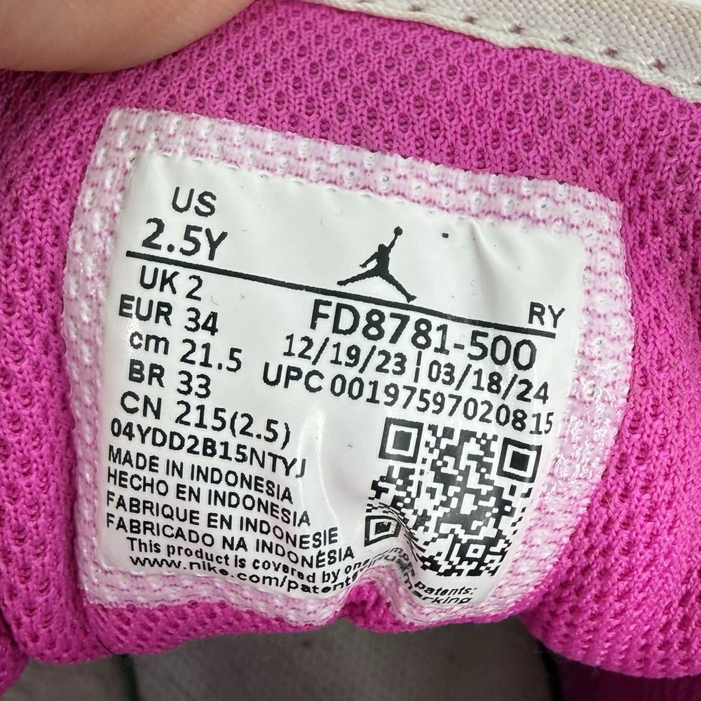 Jordan AJ 1 Fund Mid Grey/Pink/White Girls SIZE 2.5Y - Picture 5 of 5